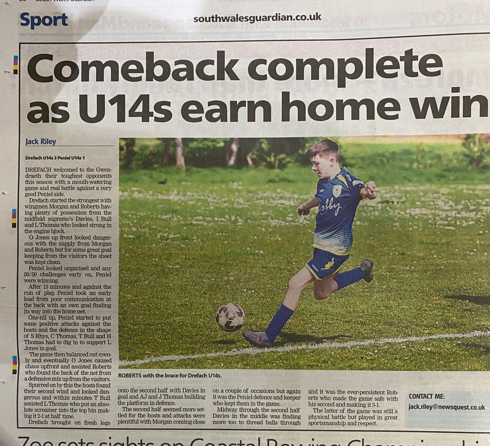 Read more about the article Comeback complete as U14s earn home win